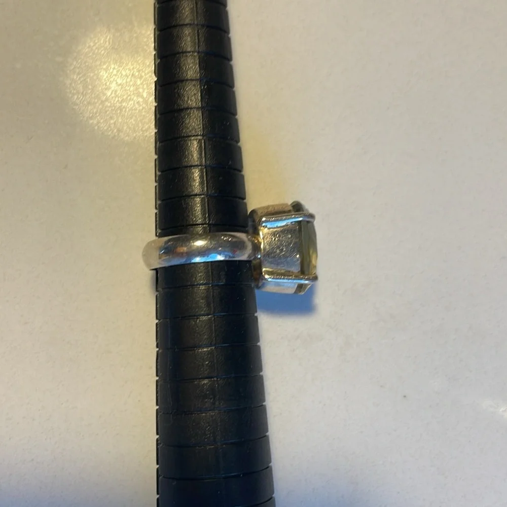 Sterling Silver Ring W A Gorgeous Faceted Topaz, Stunning, Sparkle!11.2 grams